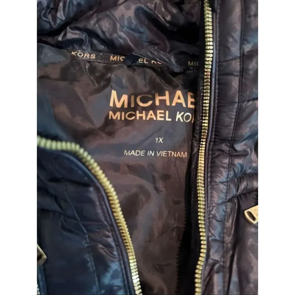 Michael kors mkblack/gold  quilted packable Jacket/coat hooded plus size 1xl
